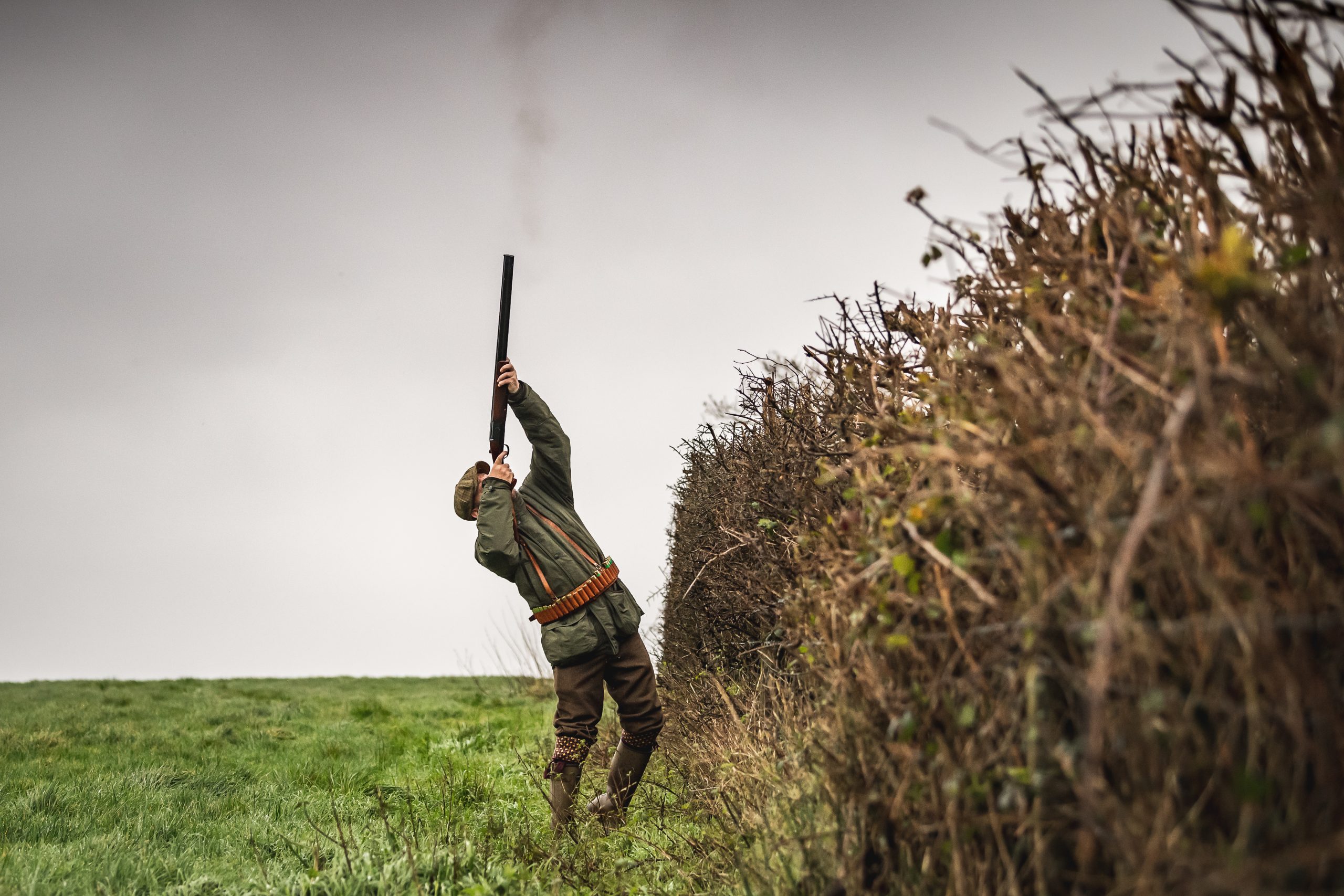 Man hedgerow shooting