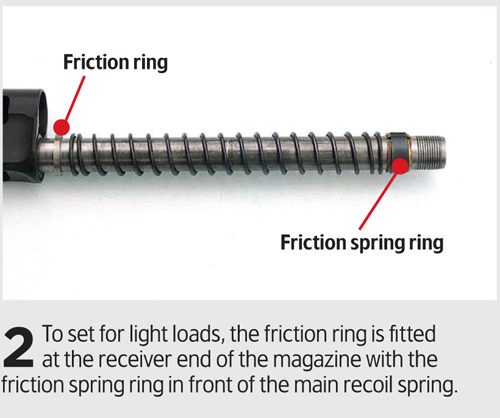 How to set a recoil operated semi-auto for different loads