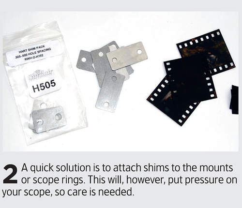 How to attach shims to your rifle scope.
