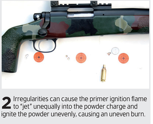 Check primer hole uniformity in bullets